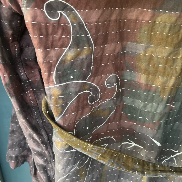 Kantha thick overdyed trench robe in great condition - Picture 3 of 4